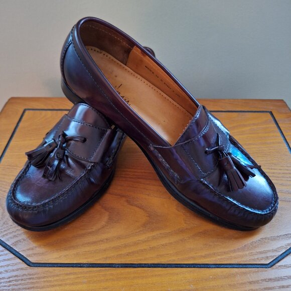 Cole Haan Men\'s Leather Pinch Tassel Loafers Cordovan Slip-On Shoes Size 10 D